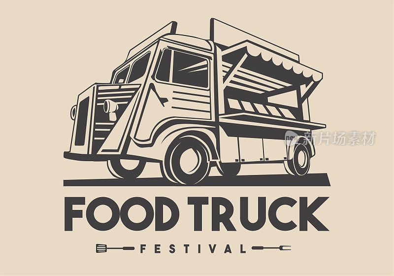 Food Truck Restaurant Delivery Service Vector icon